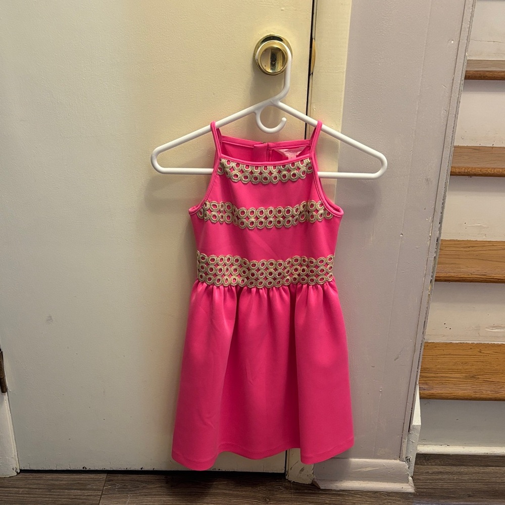 Lilly Pulitzer Pink Dress with Gold Details